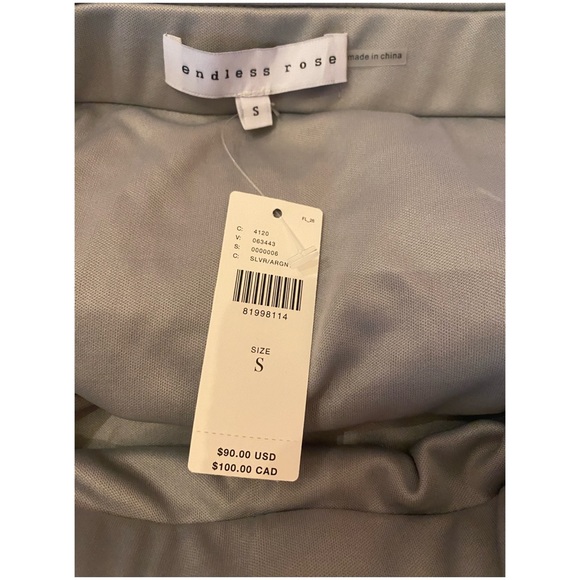 NWT Anthropologie Endless Rose Sequin Mini Skirt in Silver  Size Small - Picture 4 of 7